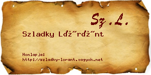 Szladky Lóránt névjegykártya